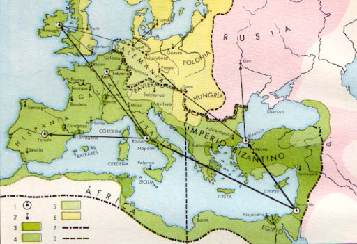 Mapa Expansión del Cristianismo durante los Diez Primeros Siglos